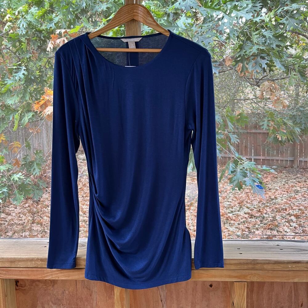Banana Republic Women's Soft Long Sleeve Side Ruched Tee Size XL. NEW